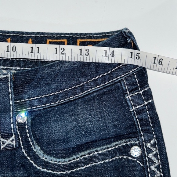 Rock Revival 26 Western Embroidered Betty Dark Wash Easy Bootcut Jeans - Picture 14 of 16